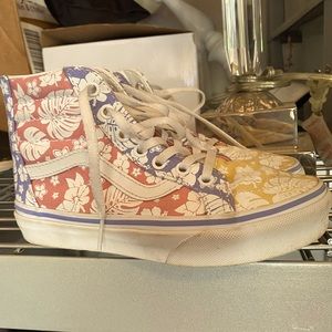 Vans floral high top sneaker